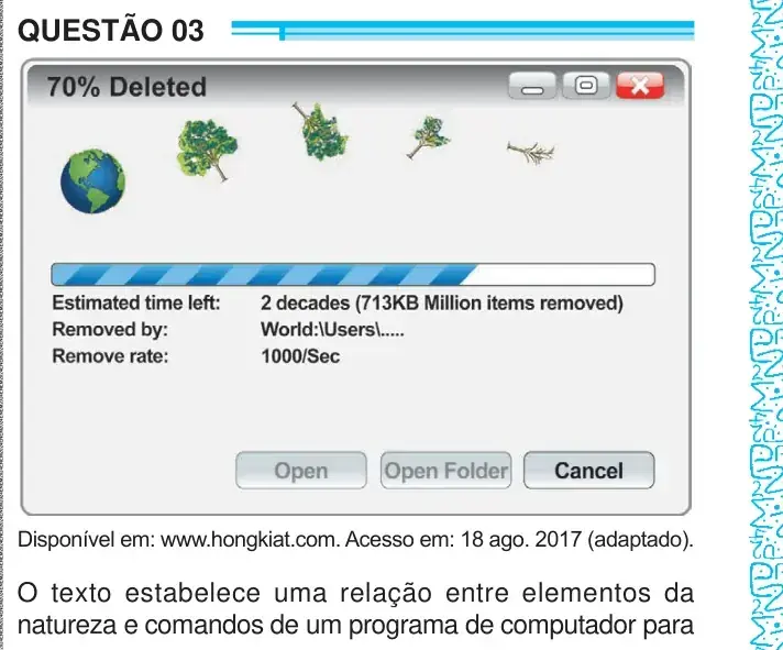 Enunciado da questão 3 do ENEM 2024