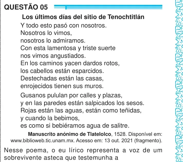 Enunciado da questão 5 do ENEM 2024