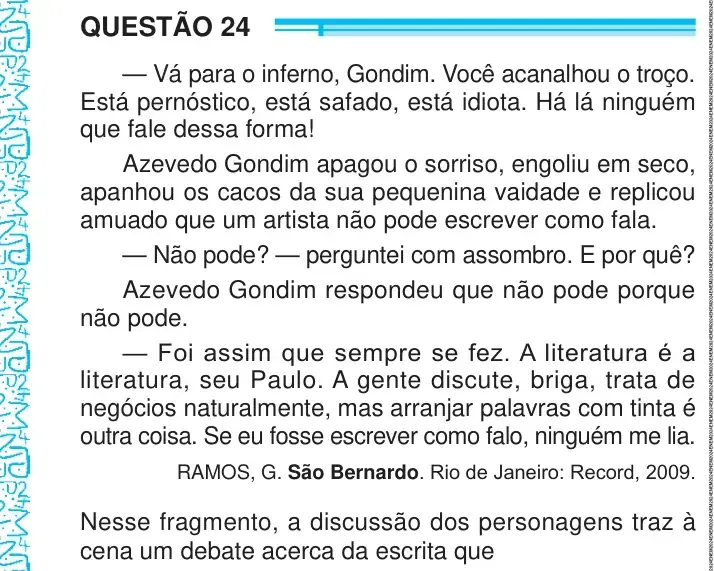 Enunciado da questão 24 do ENEM 2024