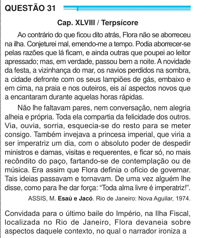 Enunciado da questão 31 do ENEM 2024
