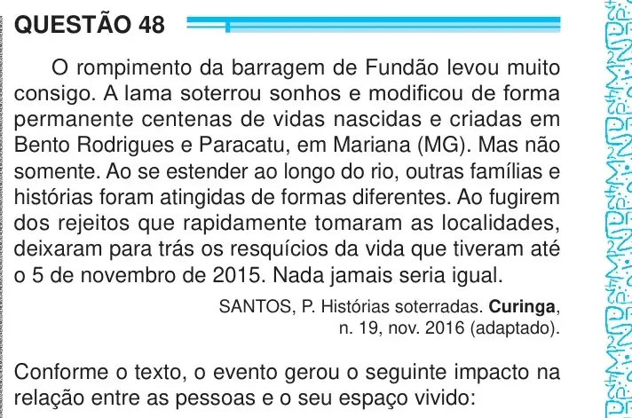 Enunciado da questão 48 do ENEM 2024