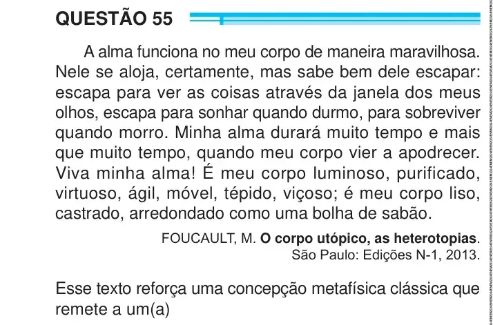 Enunciado da questão 55 do ENEM 2024