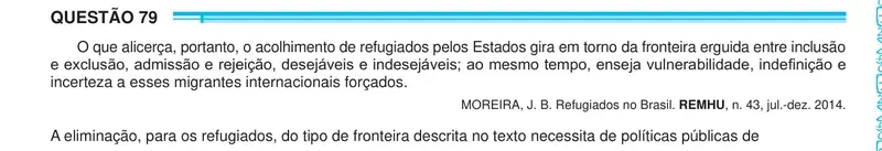 Enunciado da questão 79 do ENEM 2024