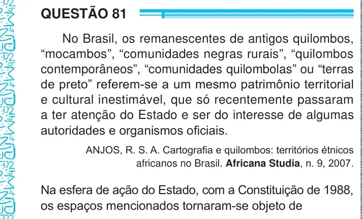 Enunciado da questão 81 do ENEM 2024