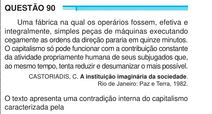Enunciado da questão 90 do ENEM 2024