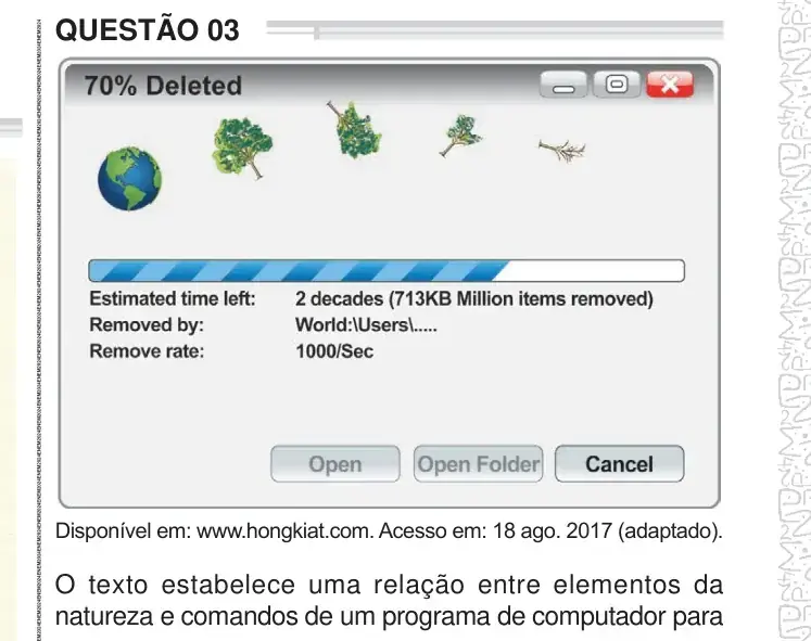 Enunciado da questão 3 do ENEM 2024
