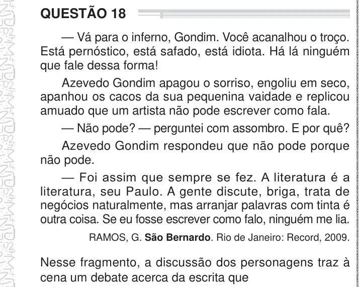 Enunciado da questão 18 do ENEM 2024 Dia 1