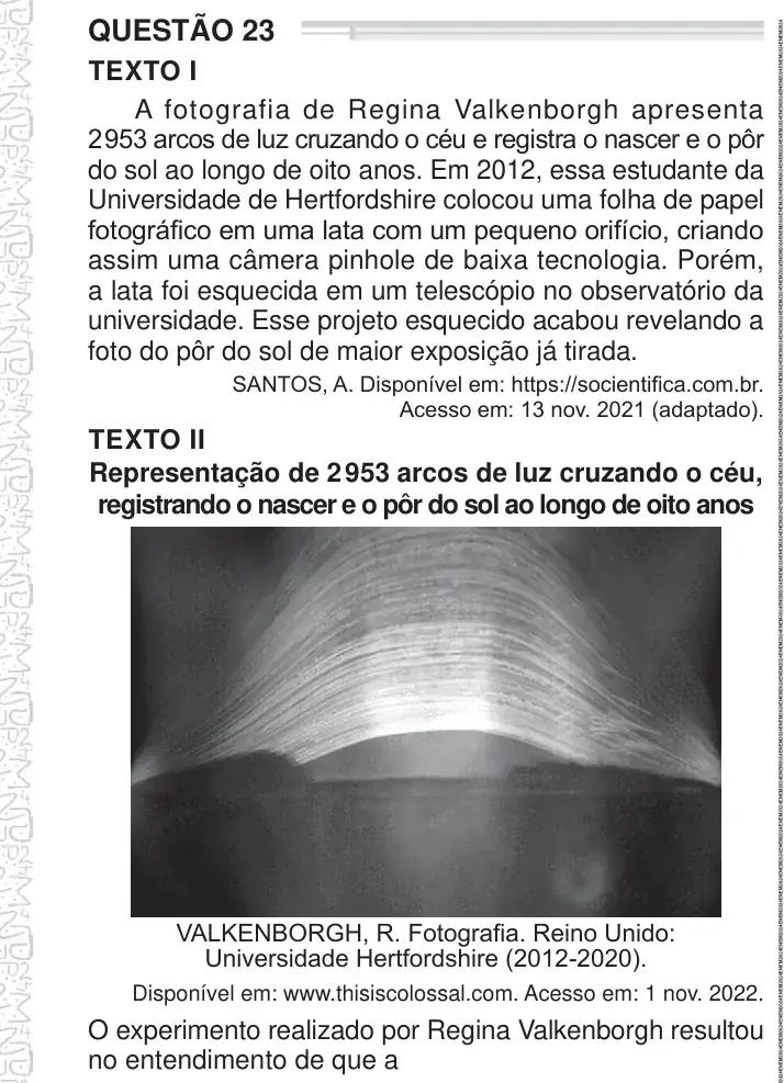 Enunciado da questão 23 do ENEM 2024 Dia 1