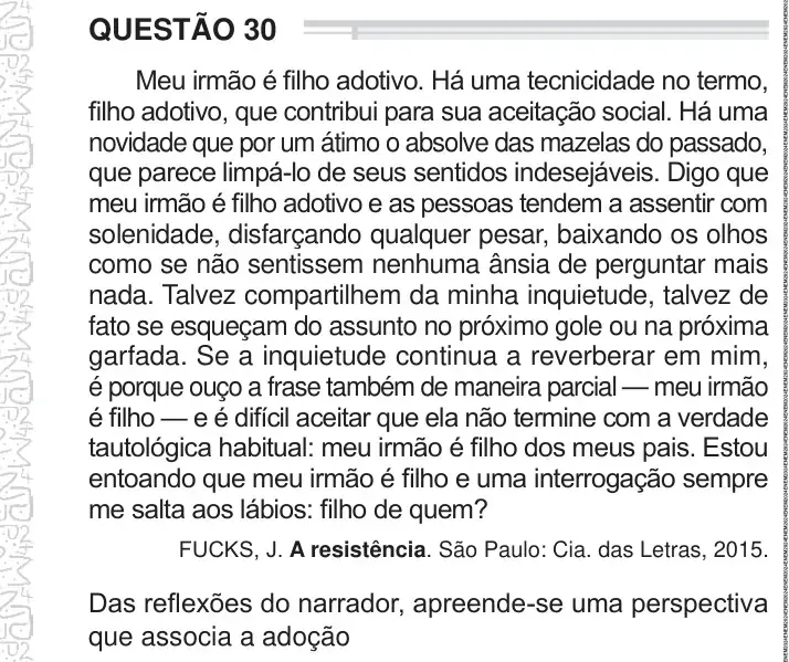 Enunciado da questão 30 do ENEM 2024 Dia 1