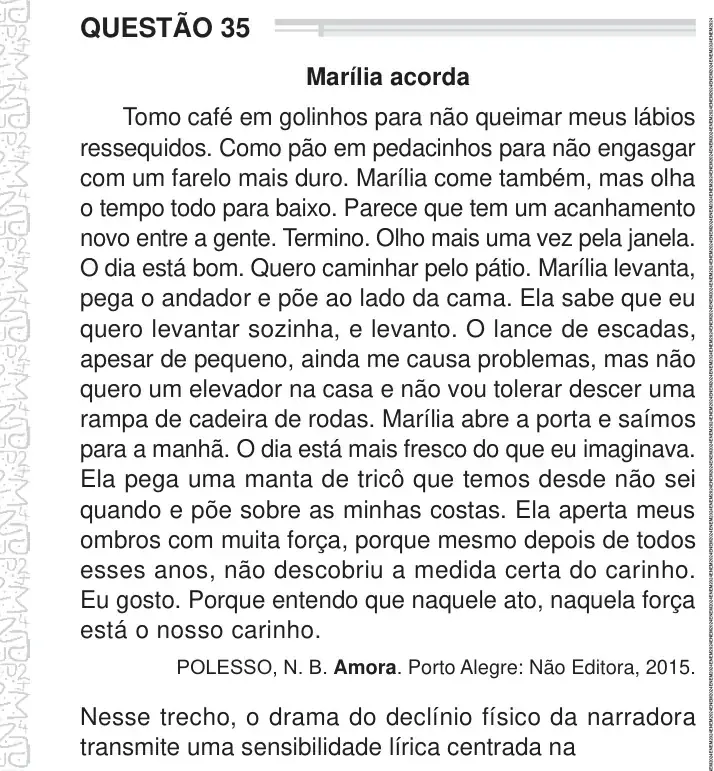 Enunciado da questão 35 do ENEM 2024 Dia 1