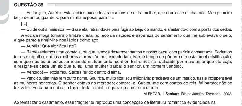 Enunciado da questão 38 do ENEM 2024 Dia 1