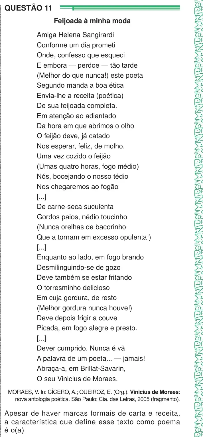 Enunciado da questão 11 do ENEM 2024 Dia 1