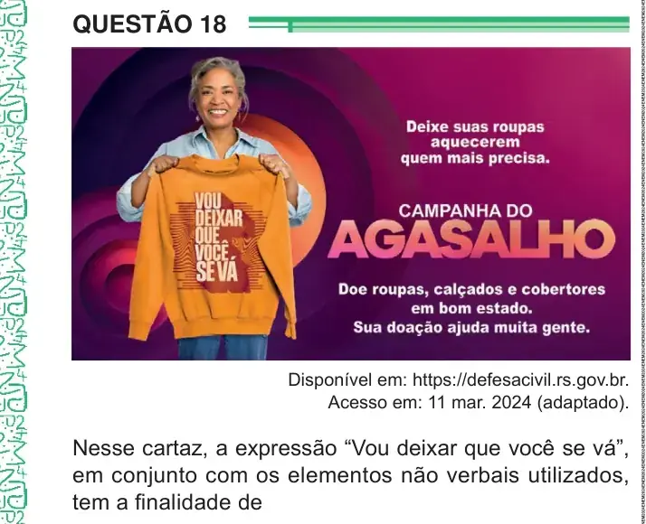 Enunciado da questão 18 do ENEM 2024 Dia 1
