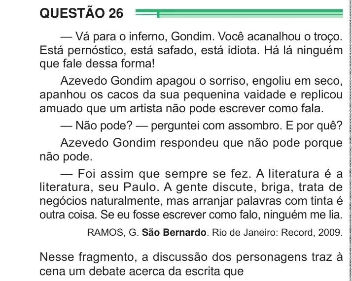 Enunciado da questão 26 do ENEM 2024 Dia 1