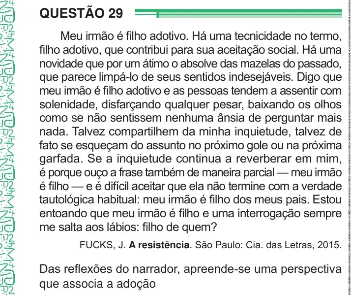 Enunciado da questão 29 do ENEM 2024 Dia 1