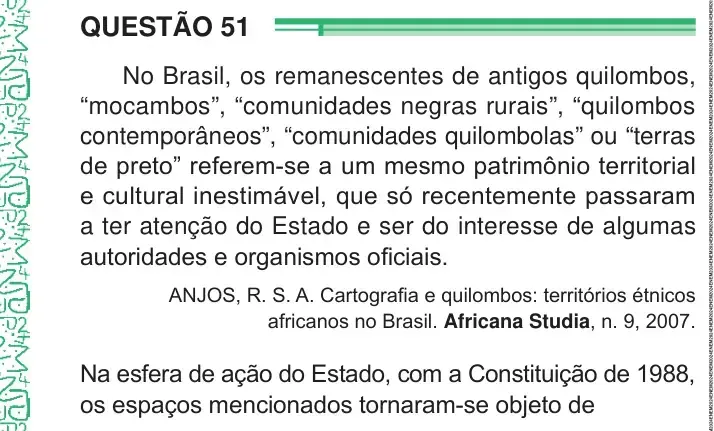 Enunciado da questão 51 do ENEM 2024 Dia 1