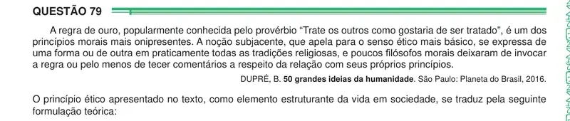 Enunciado da questão 79 do ENEM 2024 Dia 1