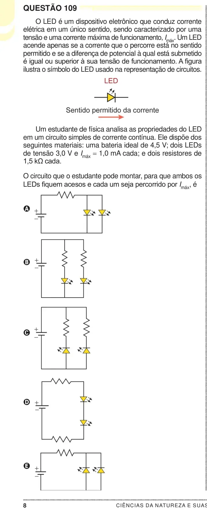 Enunciado da questão 109 do ENEM 2024 Dia 2