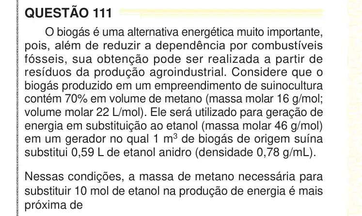 Enunciado da questão 111 do ENEM 2024 Dia 2