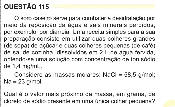 Enunciado da questão 115 do ENEM 2024 Dia 2
