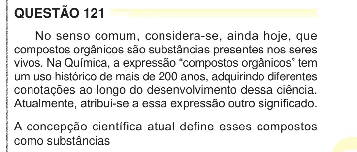 Enunciado da questão 121 do ENEM 2024 Dia 2