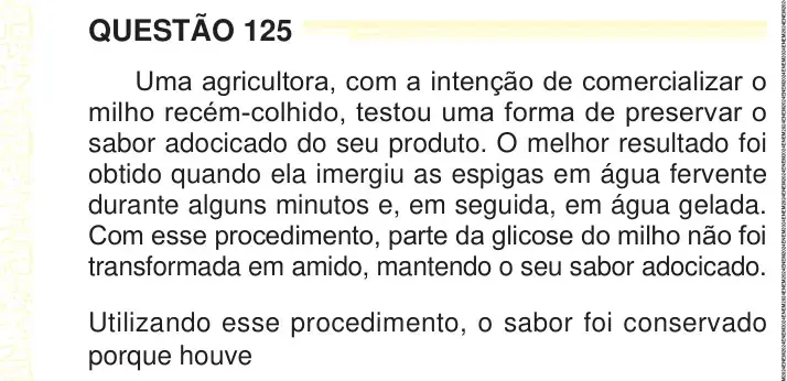 Enunciado da questão 125 do ENEM 2024 Dia 2