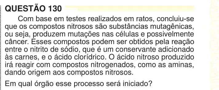 Enunciado da questão 130 do ENEM 2024 Dia 2