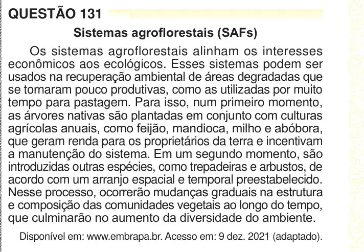 Enunciado da questão 131 do ENEM 2024 Dia 2