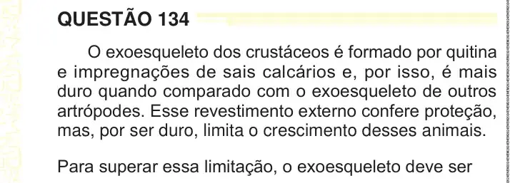 Enunciado da questão 134 do ENEM 2024 Dia 2