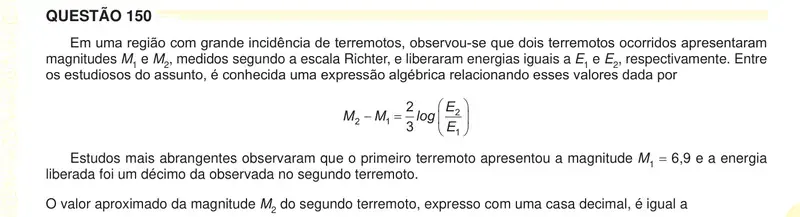 Enunciado da questão 150 do ENEM 2024 Dia 2