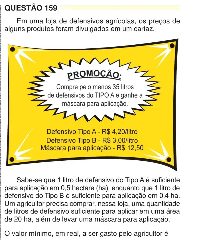Enunciado da questão 159 do ENEM 2024 Dia 2