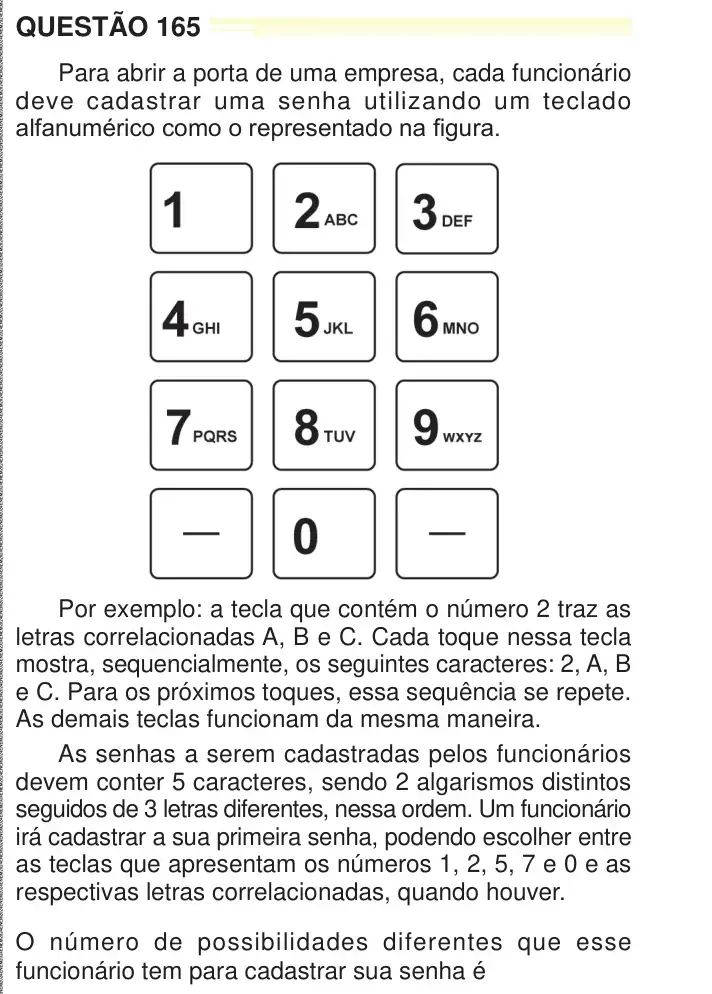 Enunciado da questão 165 do ENEM 2024 Dia 2