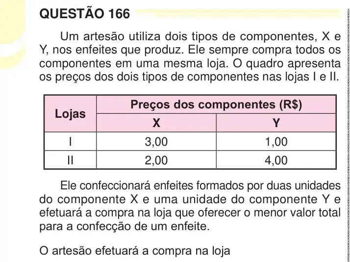 Enunciado da questão 166 do ENEM 2024 Dia 2