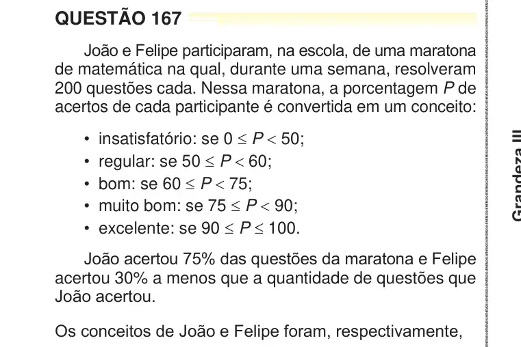 Enunciado da questão 167 do ENEM 2024 Dia 2