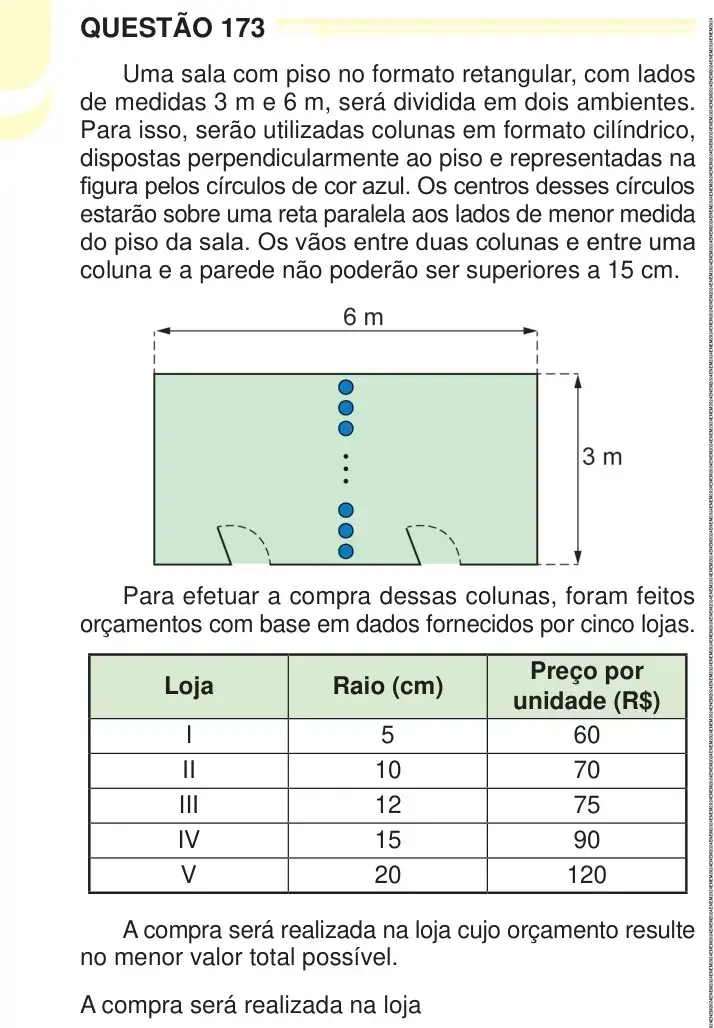 Enunciado da questão 173 do ENEM 2024 Dia 2
