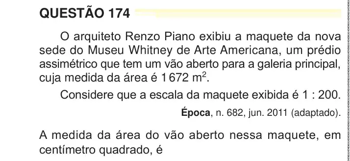 Enunciado da questão 174 do ENEM 2024 Dia 2
