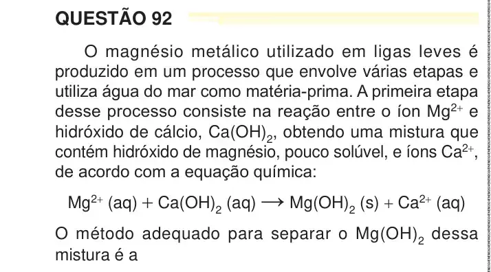 Enunciado da questão 92 do ENEM 2024 Dia 2