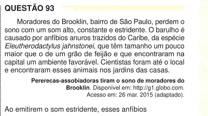 Enunciado da questão 93 do ENEM 2024 Dia 2