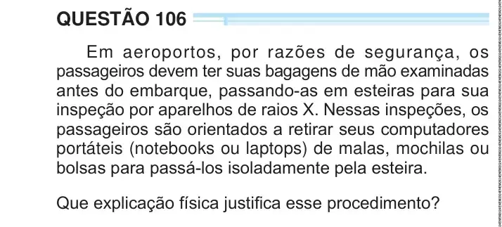 Enunciado da questão 106 do ENEM 2024