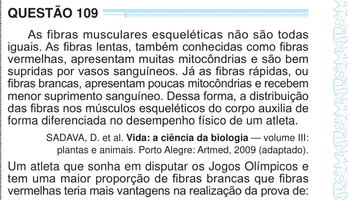 Enunciado da questão 109 do ENEM 2024