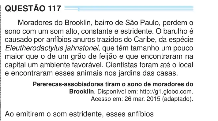 Enunciado da questão 117 do ENEM 2024