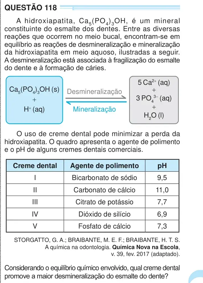 Enunciado da questão 118 do ENEM 2024