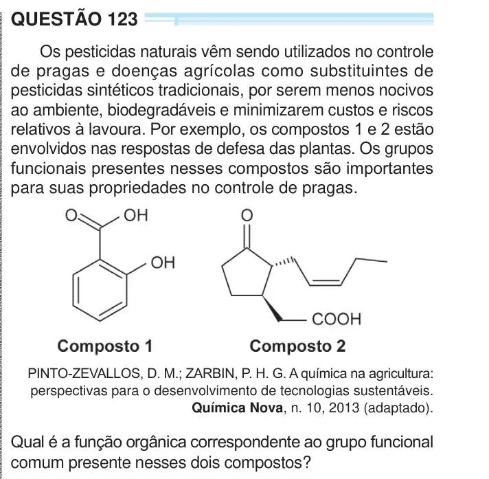 Enunciado da questão 123 do ENEM 2024