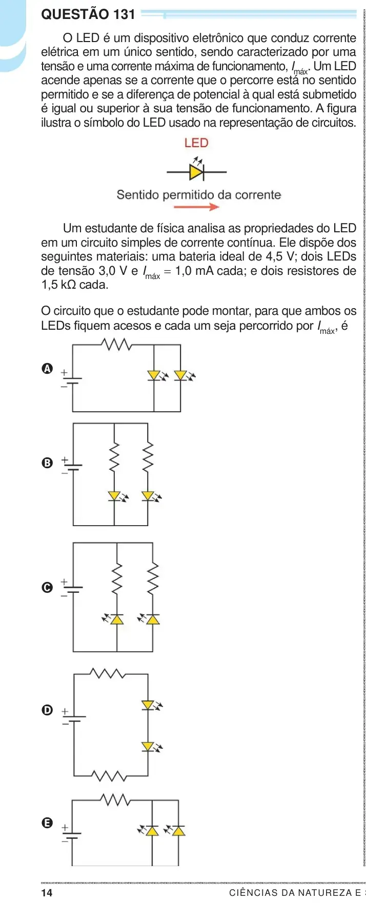 Enunciado da questão 131 do ENEM 2024