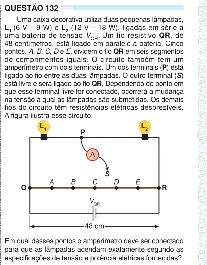 Enunciado da questão 132 do ENEM 2024