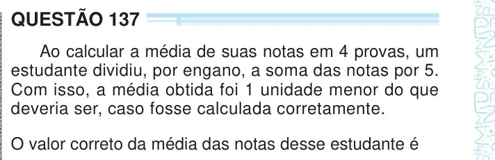 Enunciado da questão 137 do ENEM 2024