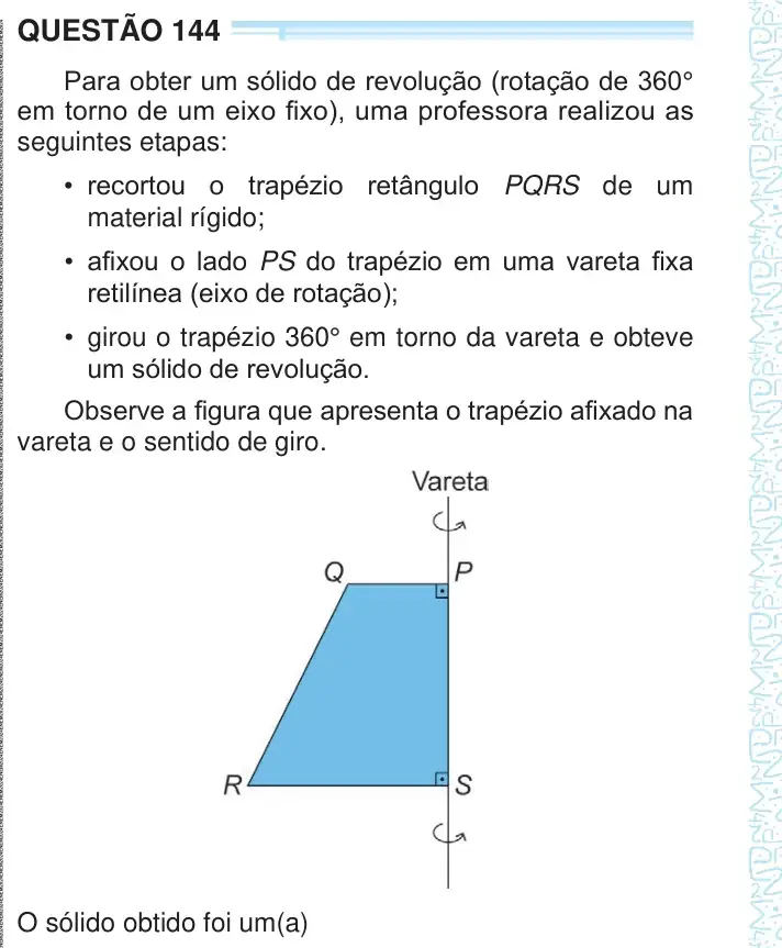 Enunciado da questão 144 do ENEM 2024