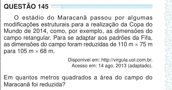 Enunciado da questão 145 do ENEM 2024