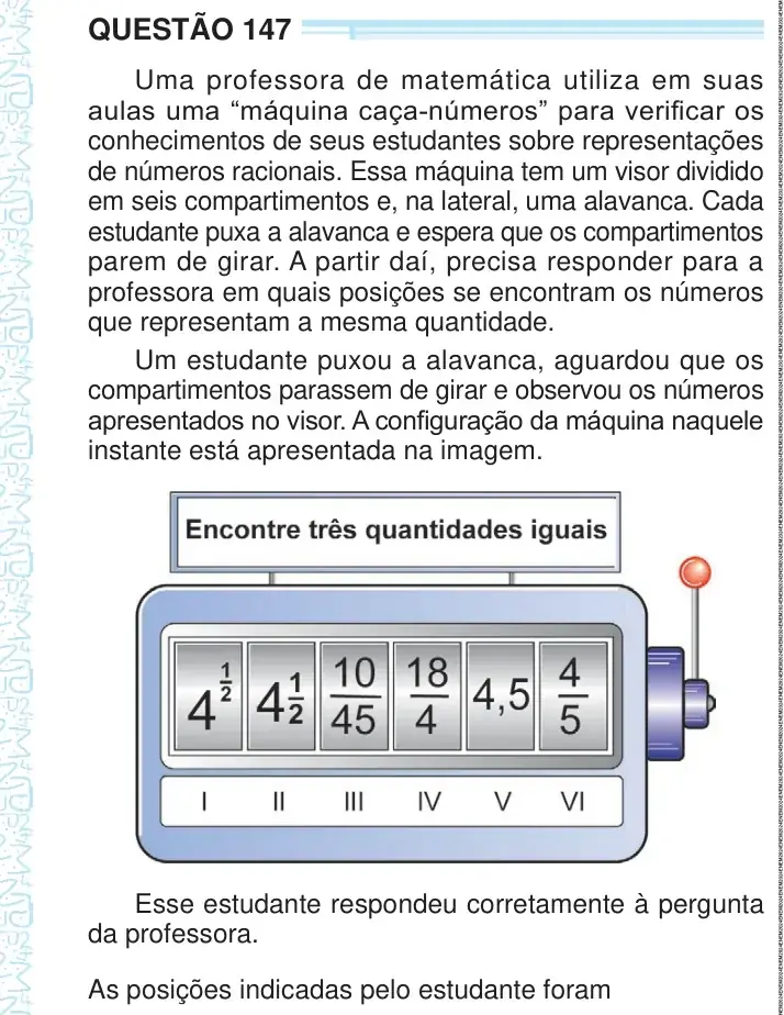 Enunciado da questão 147 do ENEM 2024