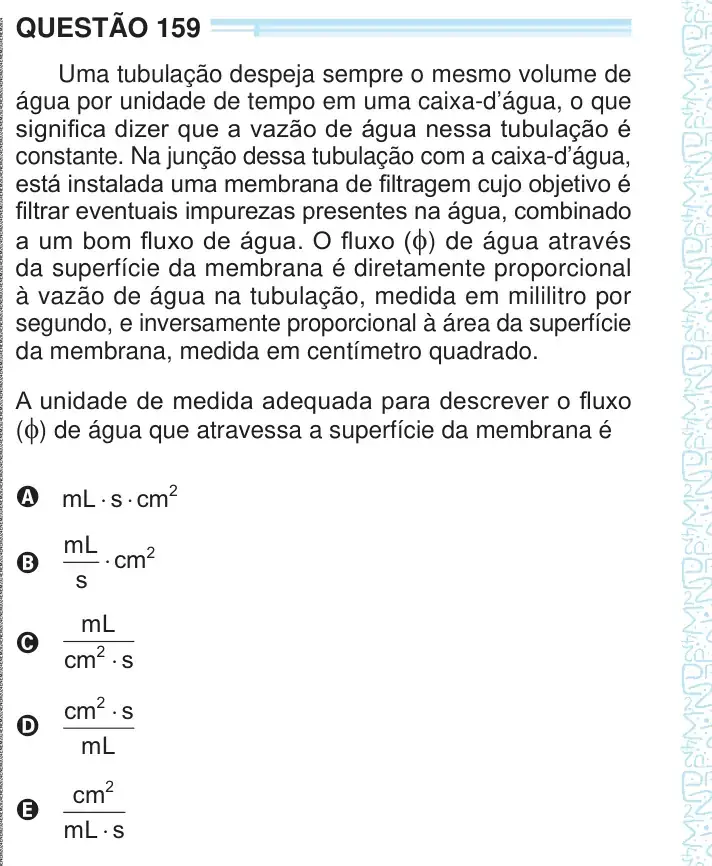 Enunciado da questão 159 do ENEM 2024